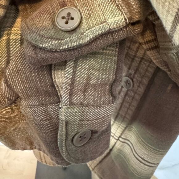 Polo Ralph Lauren Brown Plaid Flannel Shirt Medium Button Front Outdoor Casual - Picture 3 of 6